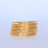 Budhist Temple Bangle Thin - Gold
