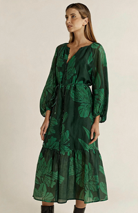 Lynn Tiered Dress - Evergreen