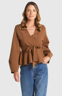 Tiny Dancer Wrap Cardi - Cinnamon