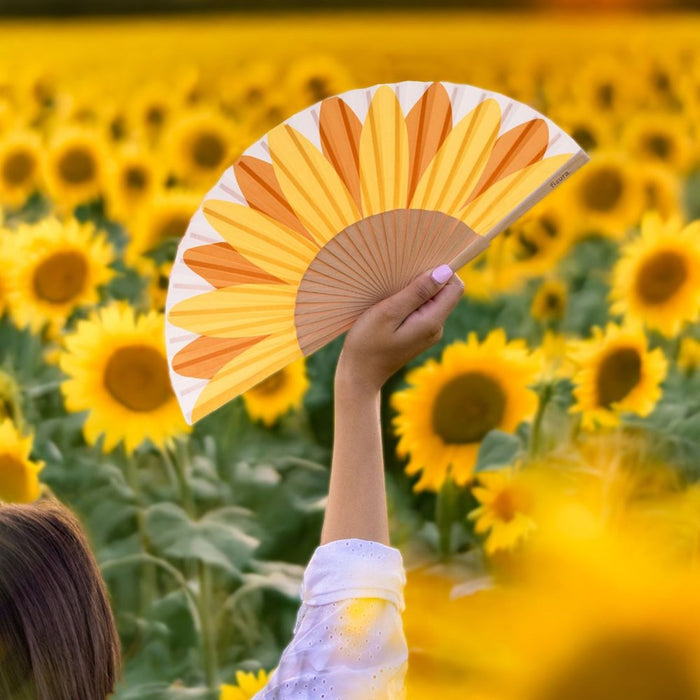 Hand Fan w/ Gift Box - Box Sunflower