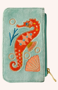 Velvet Card Holder - Sparkling Seahorse