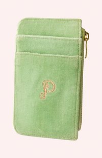 Velvet Card Holder - Ikat Tiger Mint