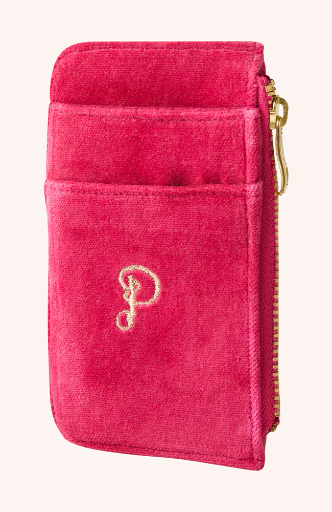 Velvet Card Holder - Ikat Tiger Fuchsia