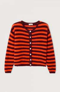 Vitow Cardigan - Striped Garnet Gazpacho