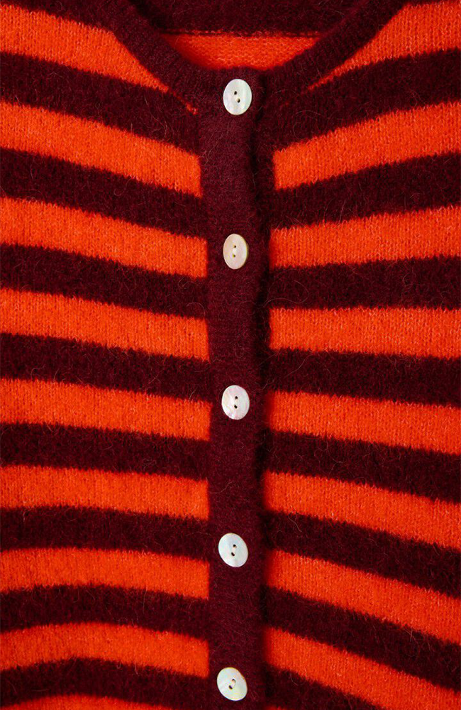 Vitow Cardigan - Striped Garnet Gazpacho
