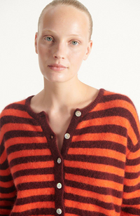 Vitow Cardigan - Striped Garnet Gazpacho