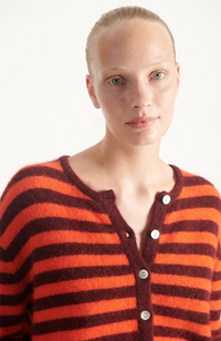 Vitow Cardigan - Striped Garnet Gazpacho