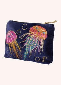 Velvet Mini Pouch - Jolly Jellies, Navy