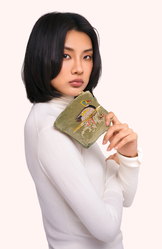 Velvet Mini Pouch - Duck
