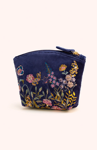 Mini Pouch - Navy Floral Hedgerow