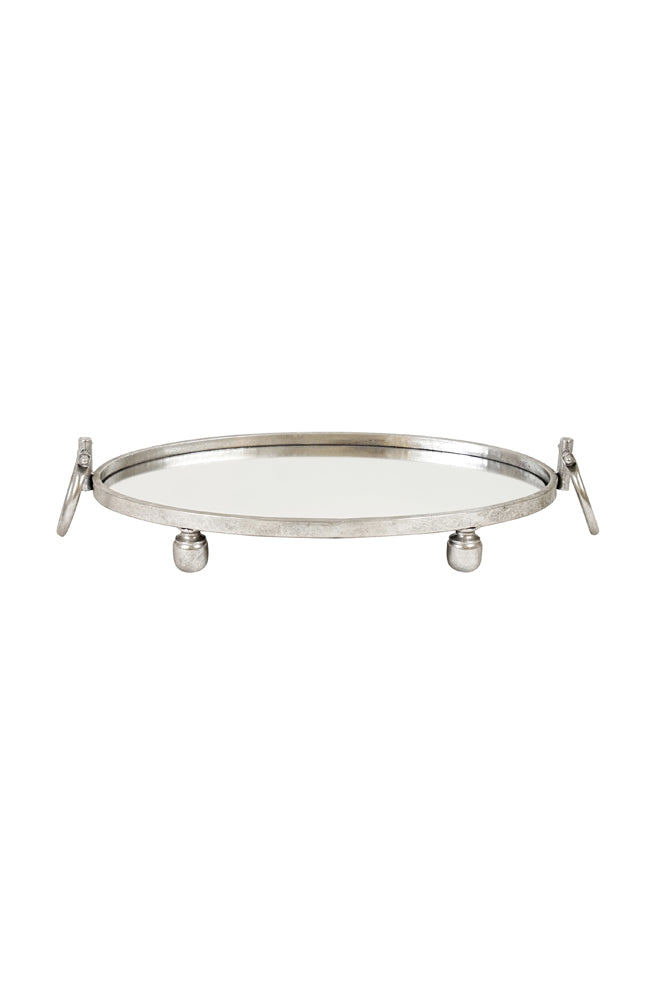 Dover Iron Silver Mirror Tray Oval