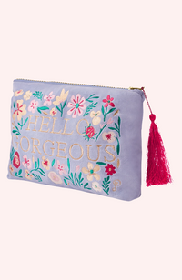 Velvet Zip Pouch - Hello Gorgeous