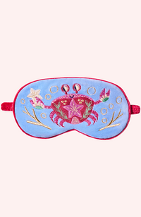 Velvet Lavender Eye Mask -Seafaring Crab, Cornflower