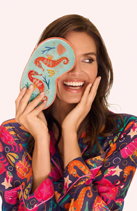 Velvet Lavender Eye Mask - Sparkling Seahorse, Aqua