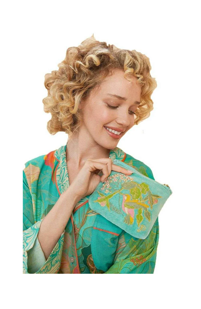 Velvet Mini Pouch - Hummingbird