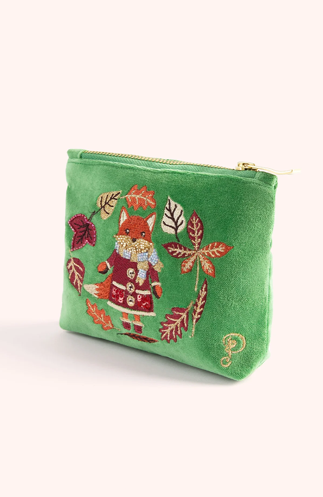 Velvet Zip Pouch - Cosy Fox