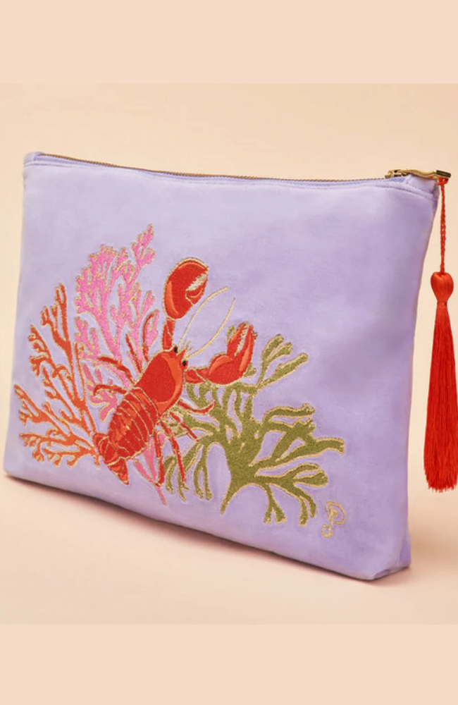 Velvet Zip Pouch - Lobster Buddies