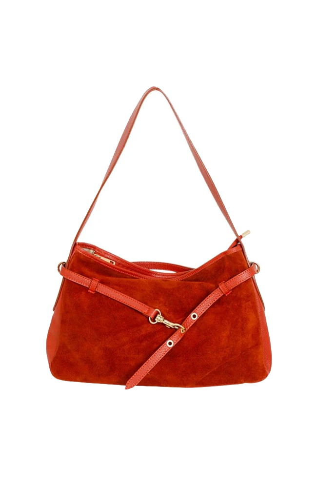 Victor Handbag - Suede/Orange Brick
