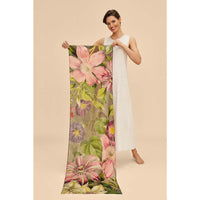 Botanicals Wool Wrap Scarf - Olive