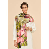 Botanicals Wool Wrap Scarf - Olive