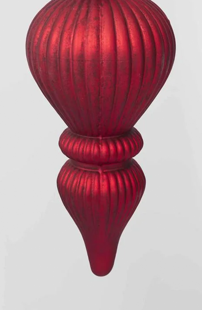 Antiqued Hanging Finial Large - Red