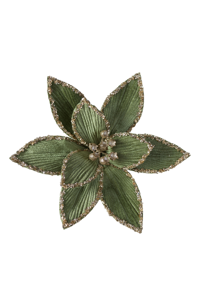 Fabric Ponsttia Sage Chmp Glttr