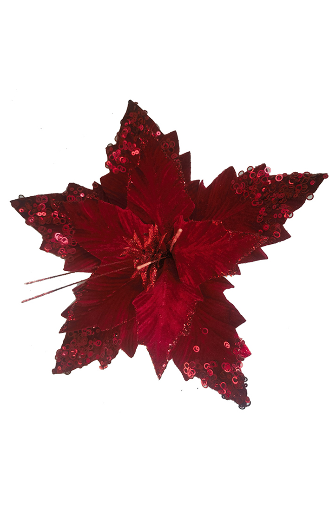 Fabric Ponsttia Red w/ Sequin