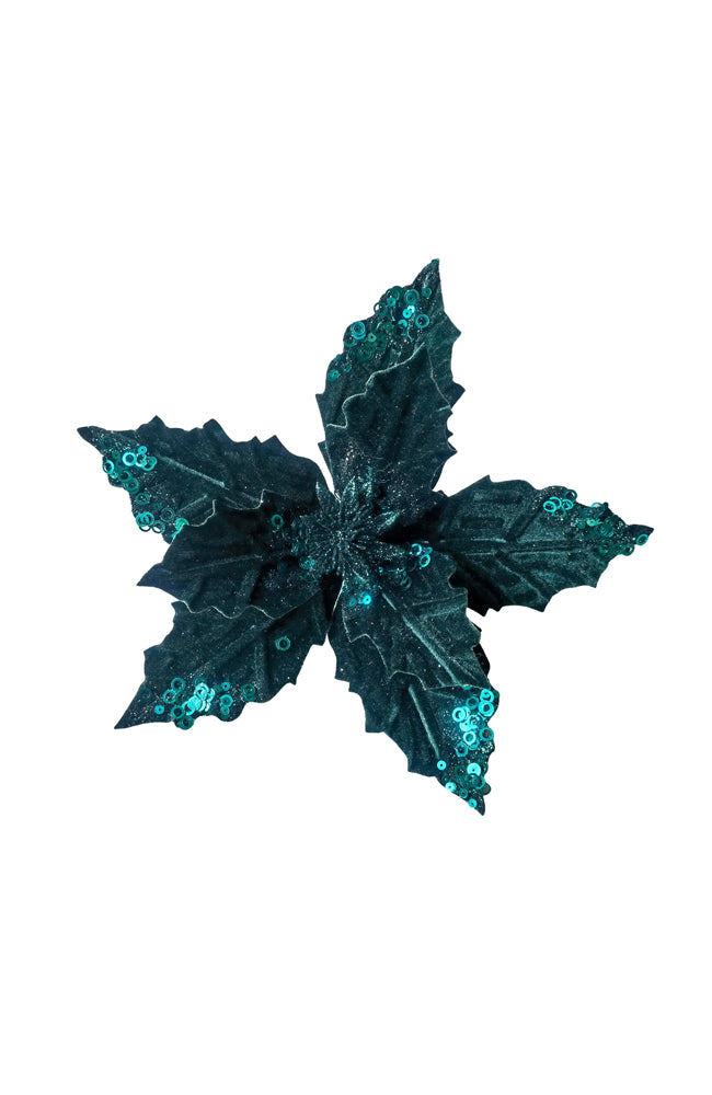 Poinsettia Emerald Glitter Edge