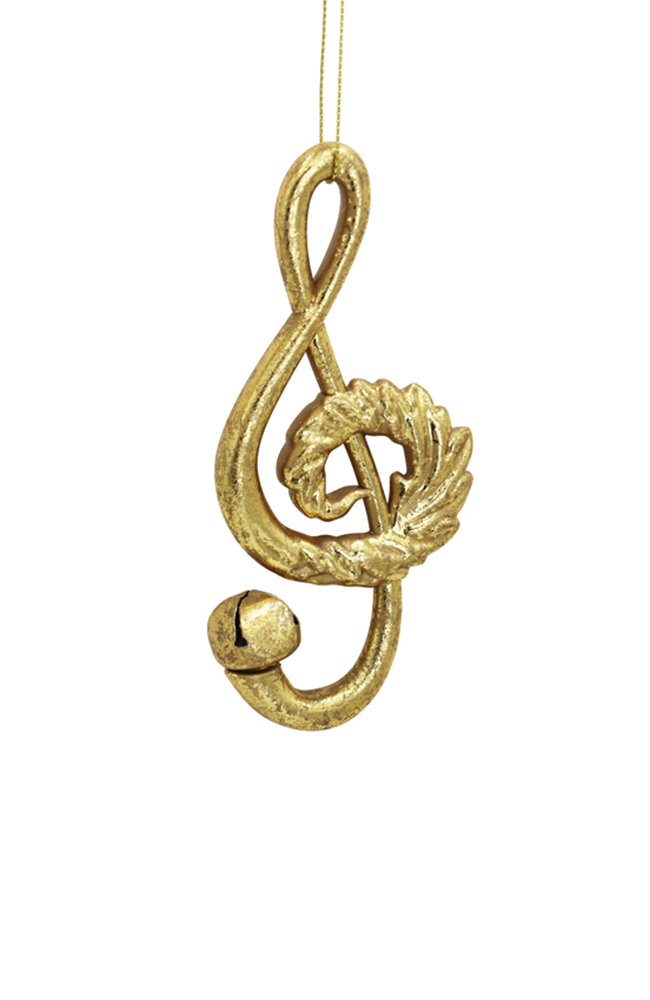 Gold Treble Clef Ornament
