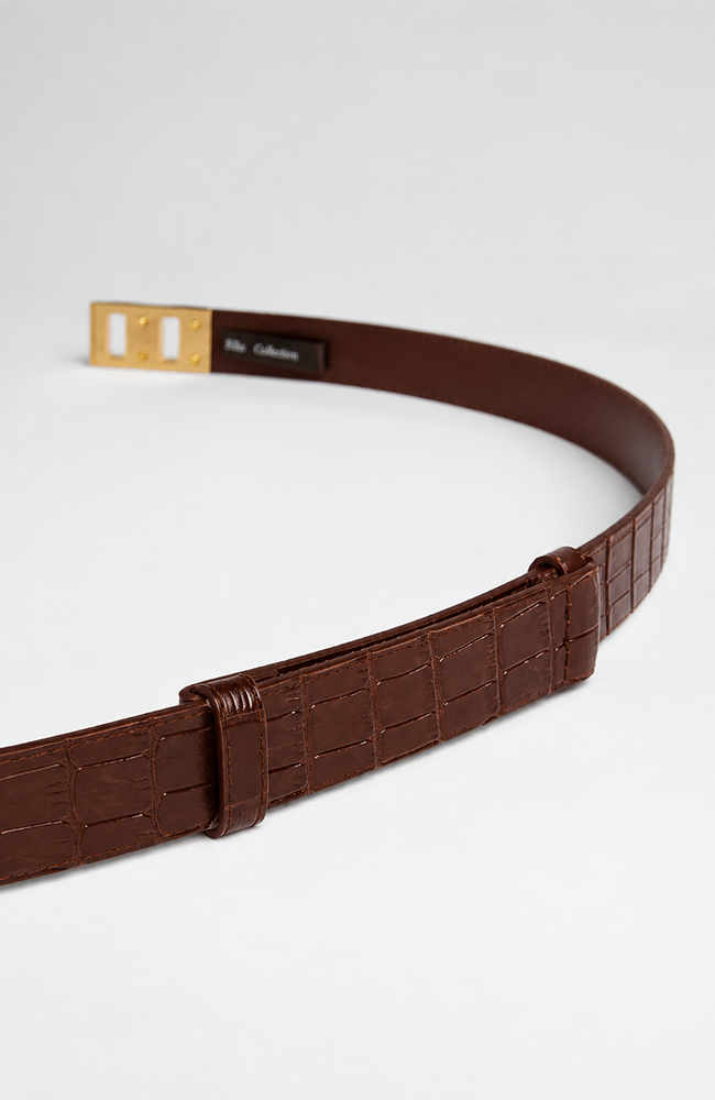 Paige Belt - Chocolate Croc