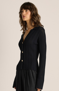 Audrey Pointelle Top - Black
