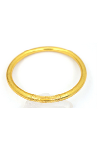 Budhist Temple Bangle Thick - Gold