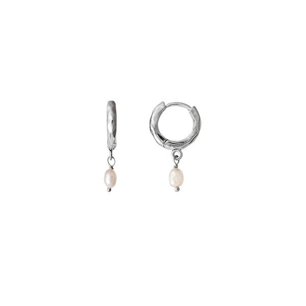 Clam Pearl Earrings - Silver