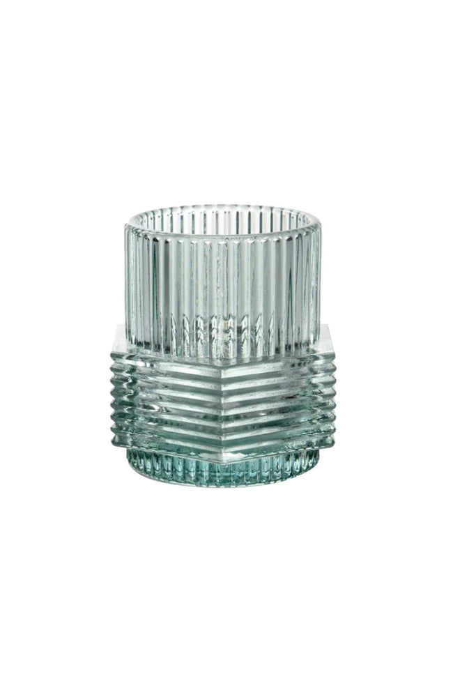 Sea Green Retro Glass Votive