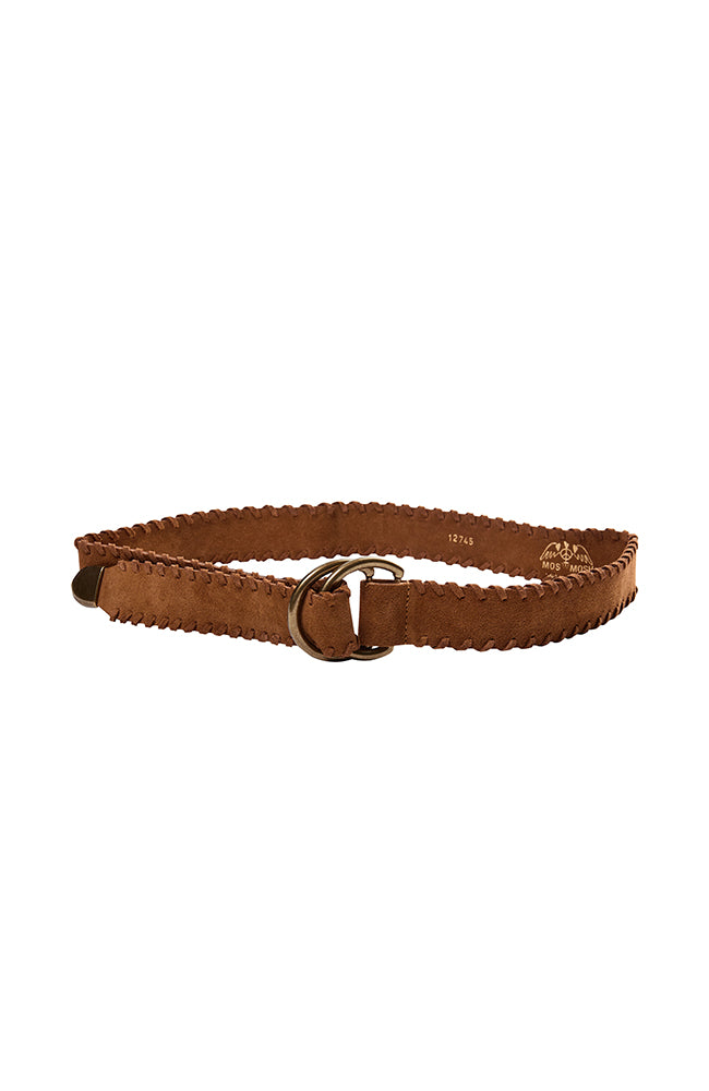 Braided Suede Belt - Cognac