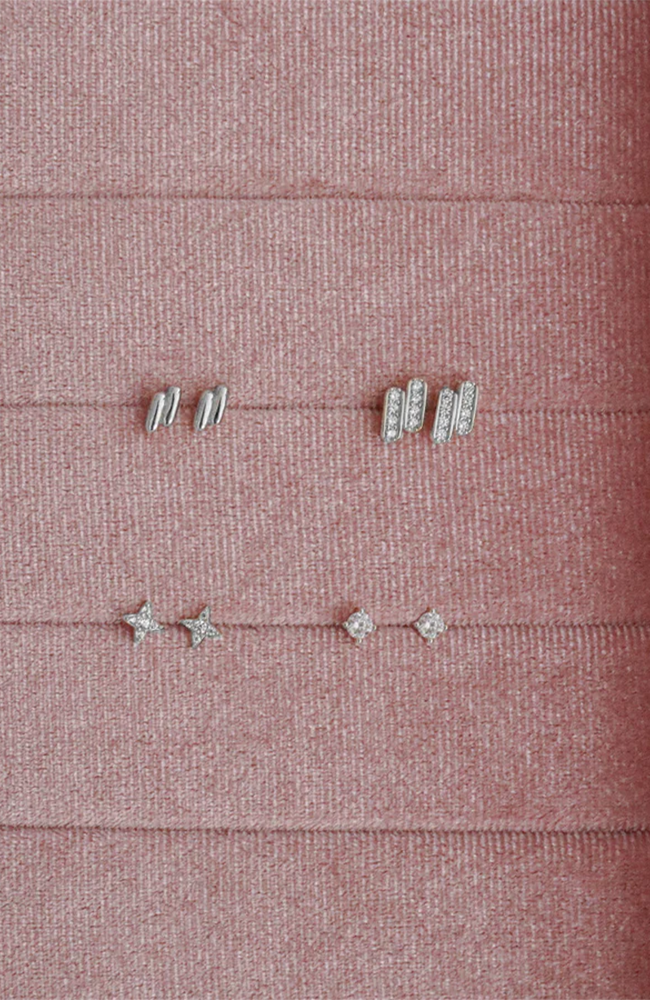 Shine Stud Earrings - Silver