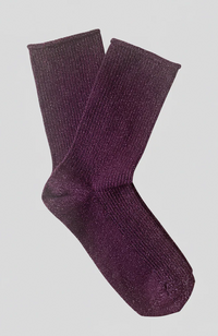 Glitter Lurex Socks - Burgundy Wine