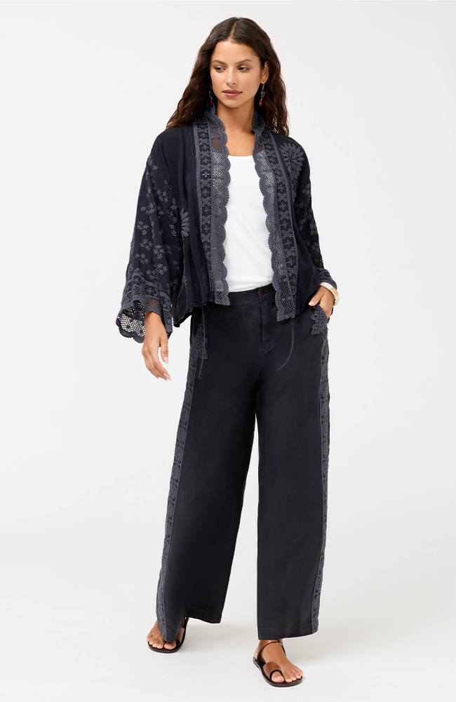 Sandra Patched Kimono - Sanded Black