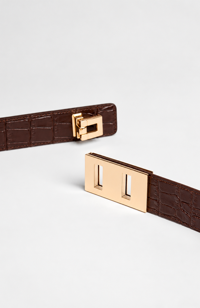 Paige Belt - Chocolate Croc