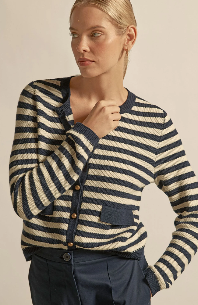 Camber Knit - Midnight Cream Stripe