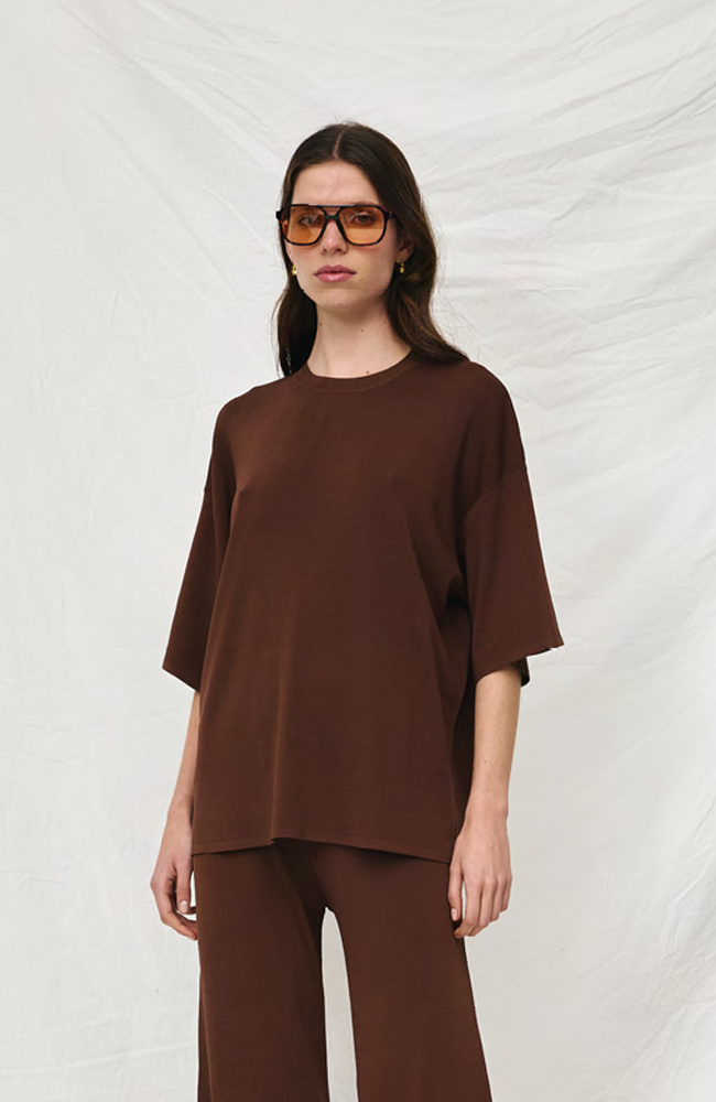 Camden Knit Tee - Chocolate