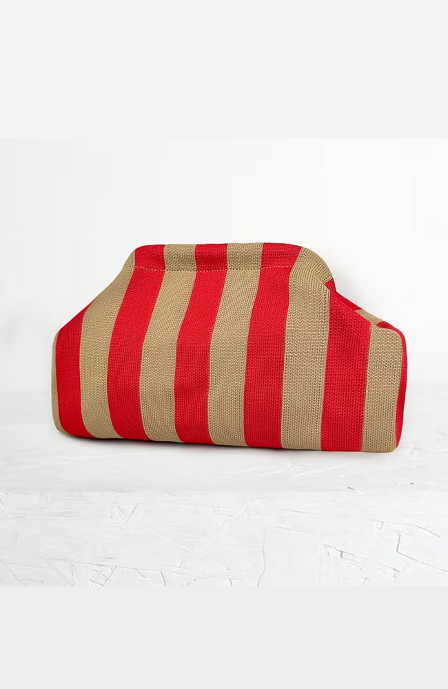 Chloe Clutch Bag - Red/Camel