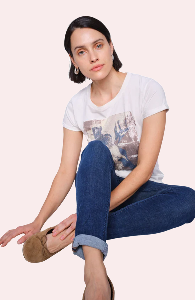 Flori O-SS Tee - White