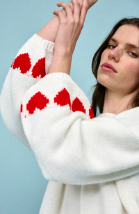 Cherie Hearts Knit - Ivory