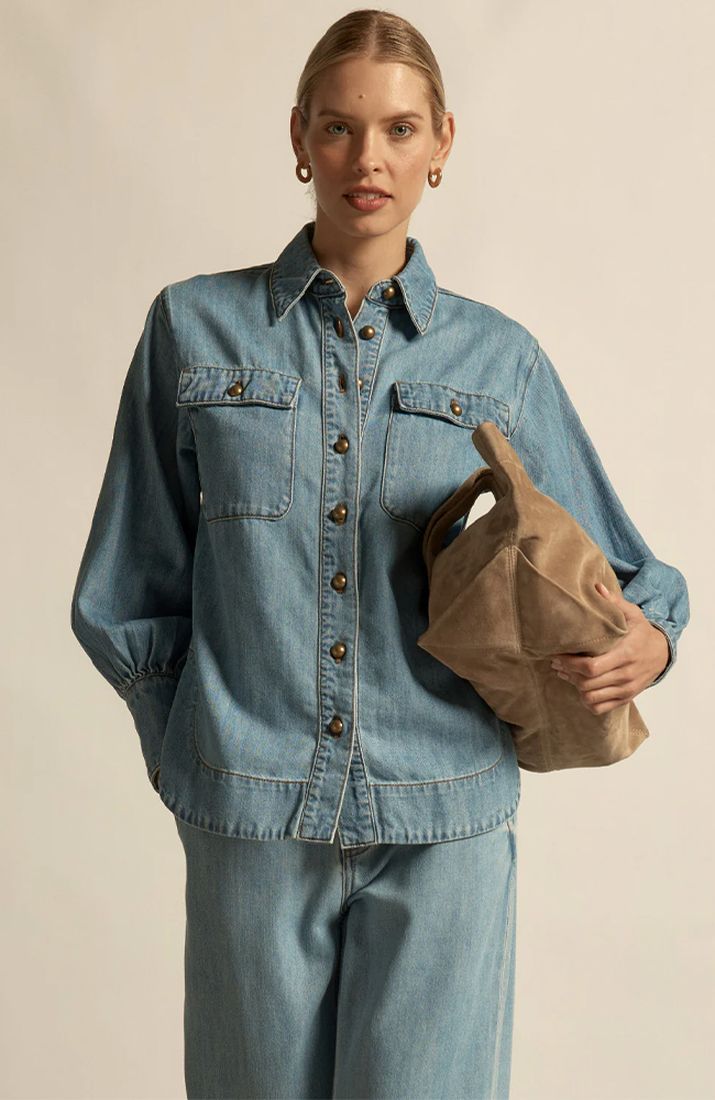 Crest Top - Light Washed Denim
