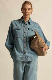 Crest Top - Light Washed Denim