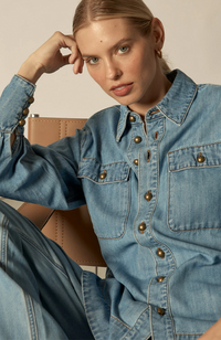 Crest Top - Light Washed Denim