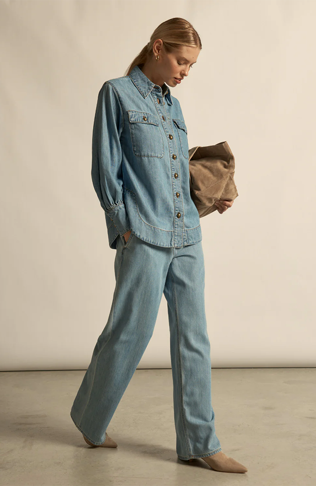 Crest Top - Light Washed Denim