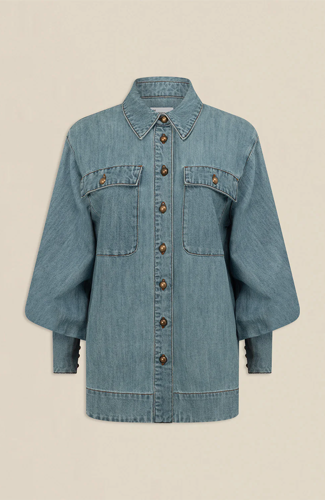 Crest Top - Light Washed Denim