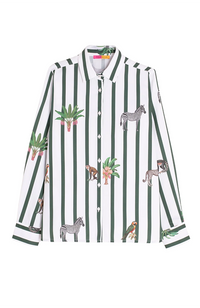 Isa Shirt - Green Stripes Print